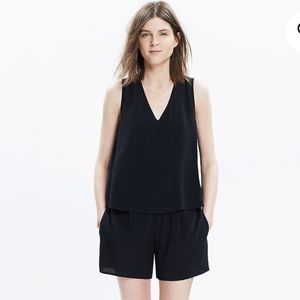 Madewell Overlay Romper in Black